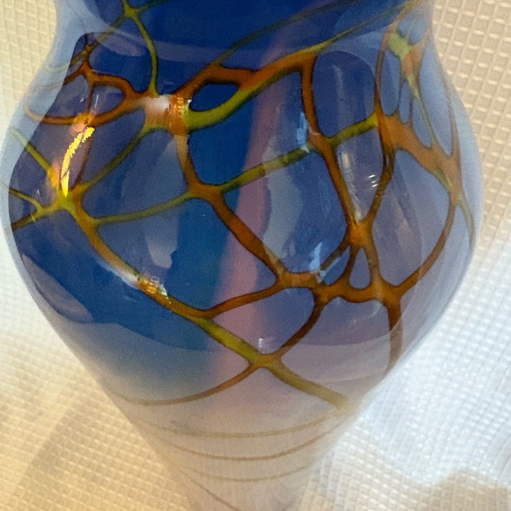 Scott Simmons Sunrise Glassworks Signed Hand-Blown Art Glass Vase 11” - Picture 10 of 15
